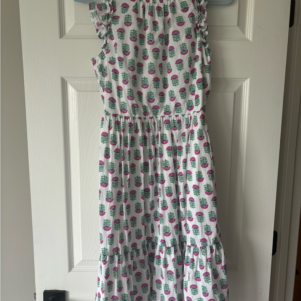 J. Crew White Dress with Colorful Print